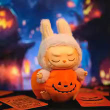 AI Labubu Halloween – Poupée citrouille mignonne avec vêtements et accessoires festifs » 🎃